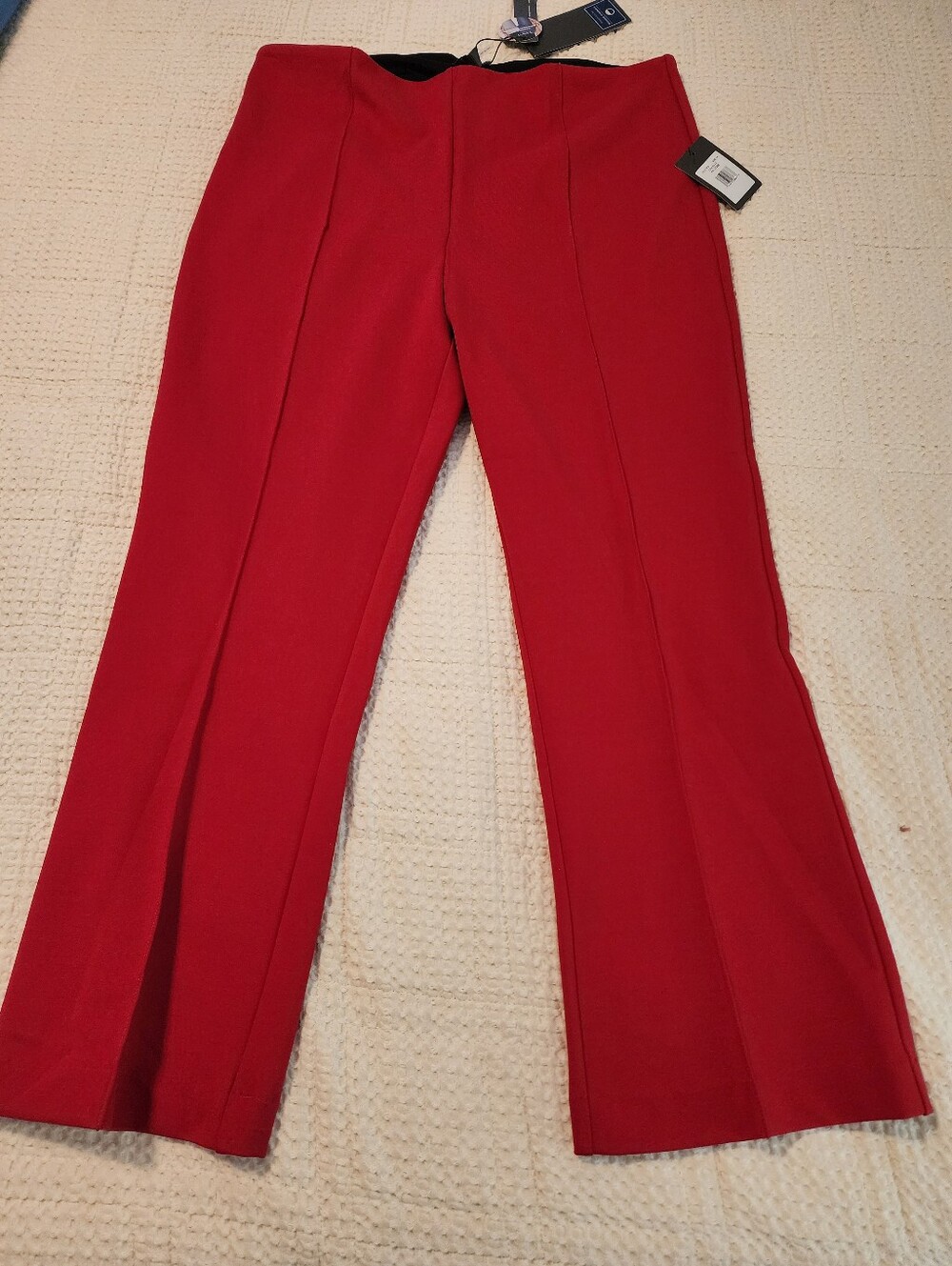 Lysse New York Red Straight-Leg Ankle Pants Pull-On Stretch 1X Mobwife Chic NWT
